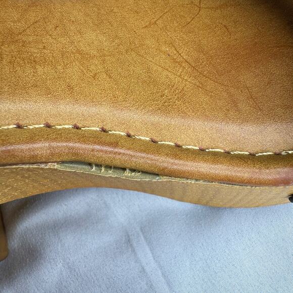 MIA Size 8.5 Black Strap Platform Sandals W/ Wood Block Heel & Adjustable Strap - Picture 8 of 9